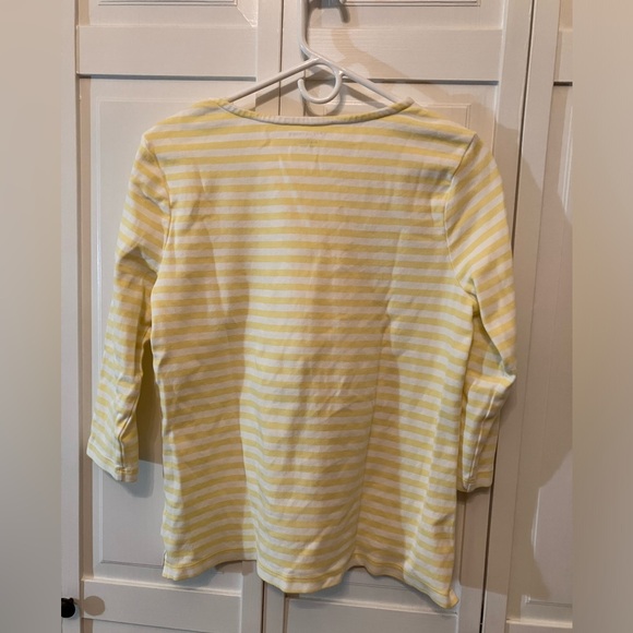 Appleseed’s yellow and white striped sailor shirt, 3/4 sleeve - Picture 2 of 2
